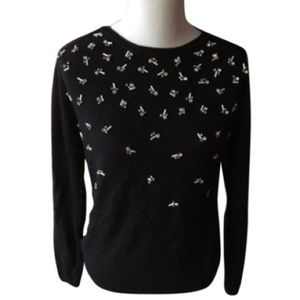 Maje Black Beaded Sweater
